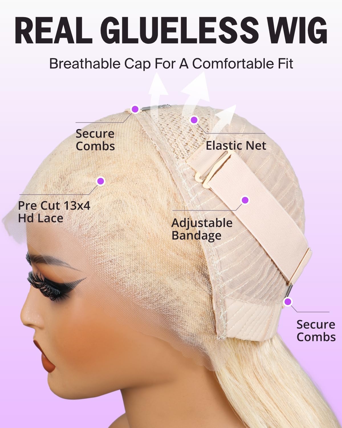 Sreaight 61B Blonde 6x5 Pre-Cut Glueless Wig