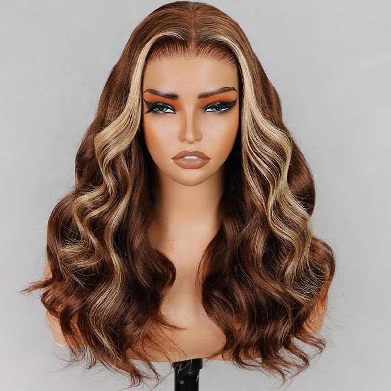 6X5 HD Lace Body Wave Wig | Highlights with Blonde Front Pieces (4/27)