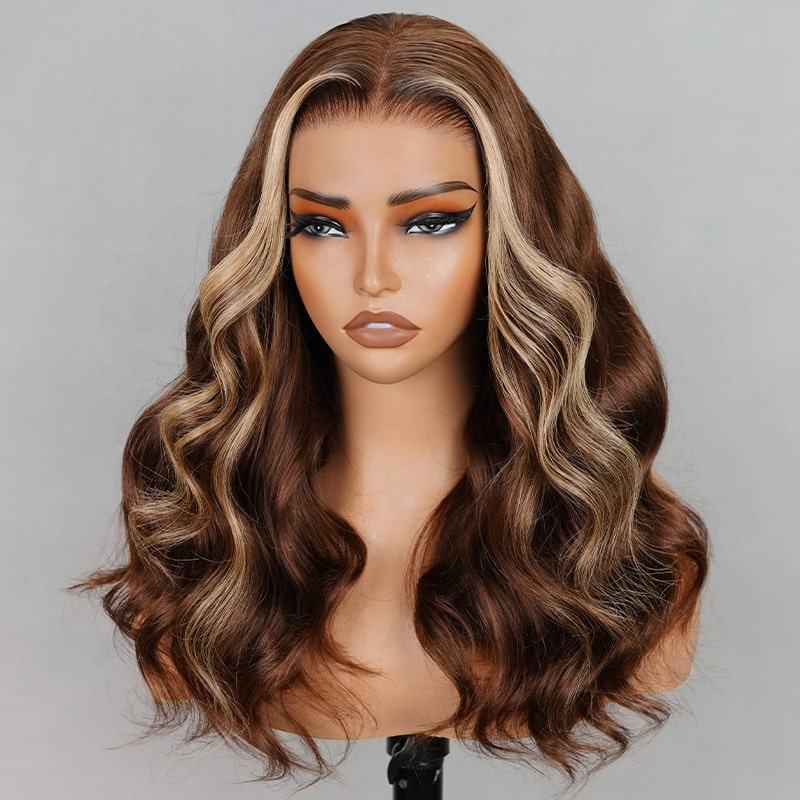 6X5 HD Lace Body Wave Wig | Highlights with Blonde Front Pieces (4/27)