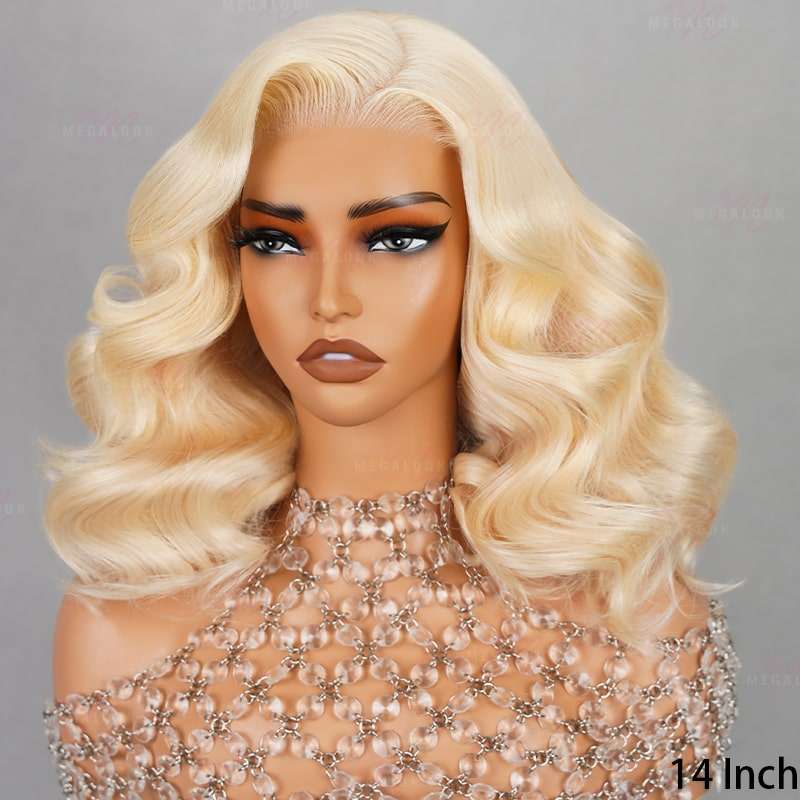Bob Wavy 61B Blonde 6x5 Pre-cut Short Glueless Wig