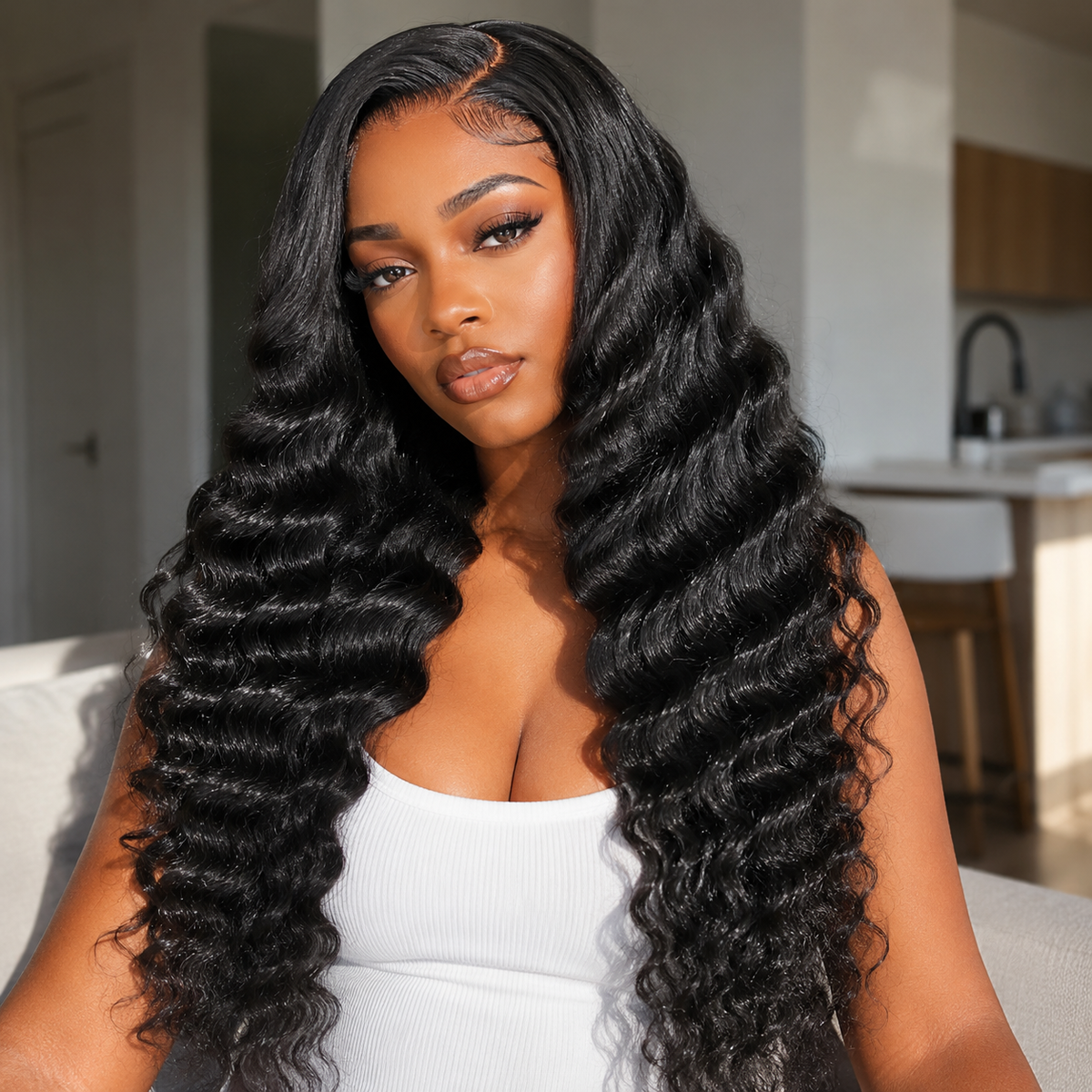 6x5 Pre-cut Glueless Wig - Deep Wave
