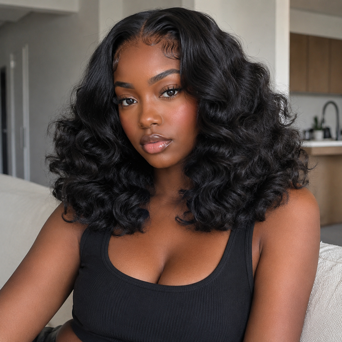 Funmi Curly 6x5 Pre-cut Short Glueless Wig